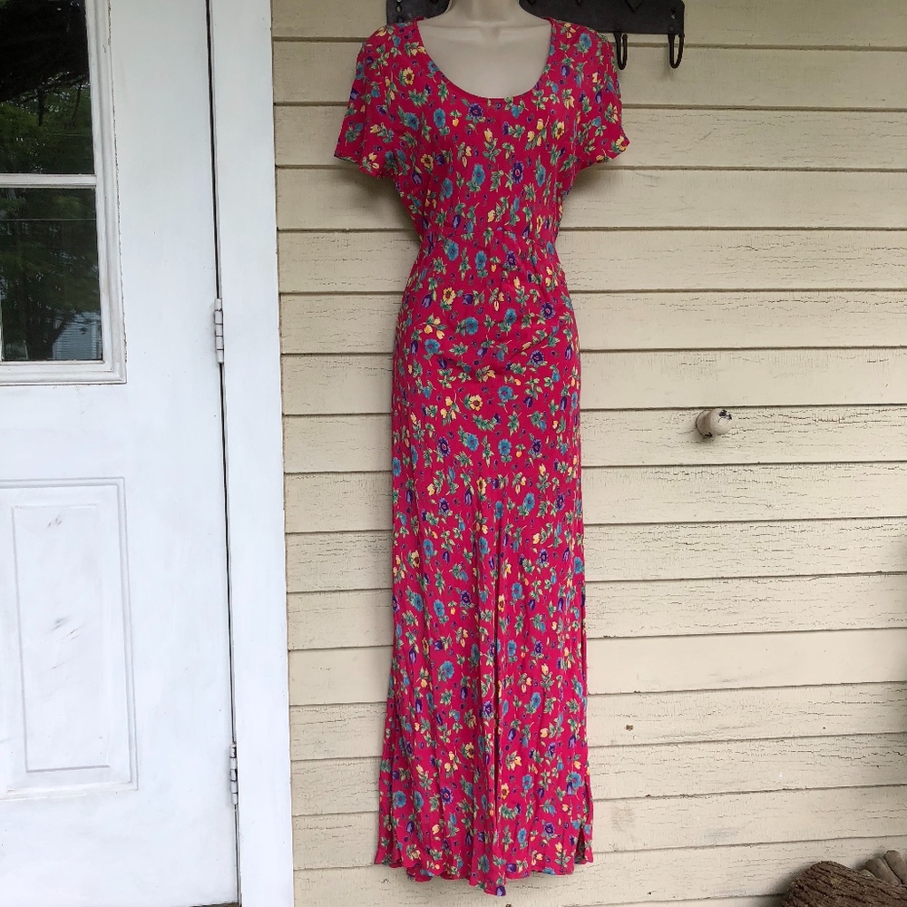 HANNAH ANDERSSON long floral rayon dress!CUTE